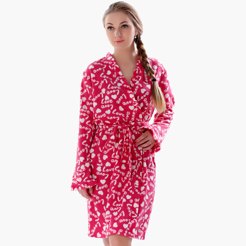 Dospělý Fleece Robe Vytištěno Kimono Pajama