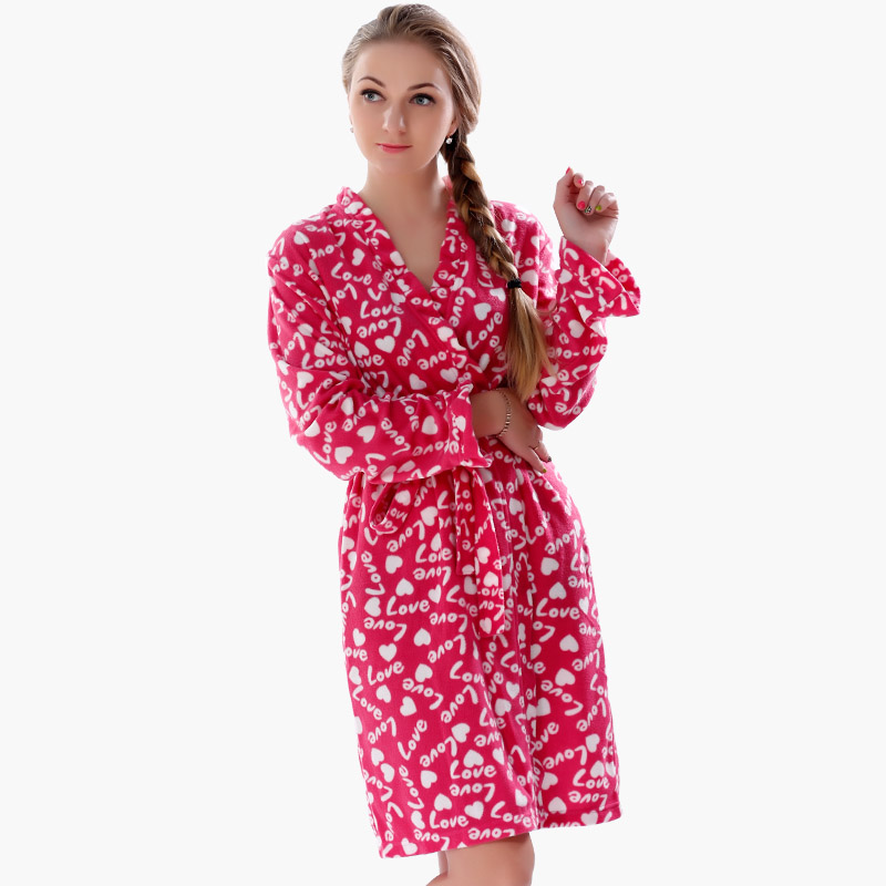 Dospělý Fleece Robe Vytištěno Kimono Pajama