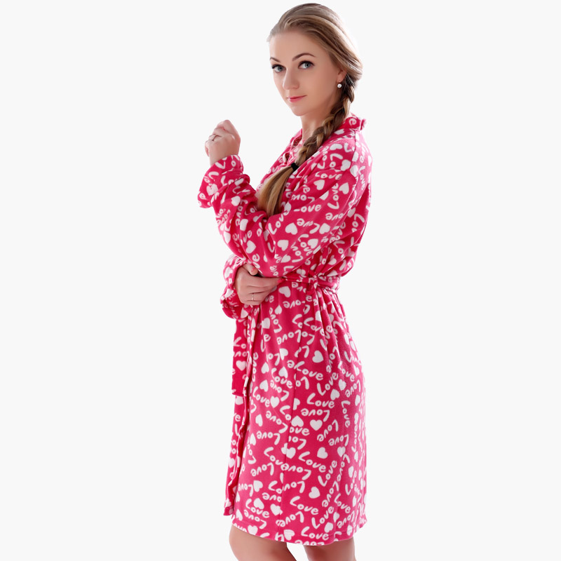 Dospělý Fleece Robe Vytištěno Kimono Pajama