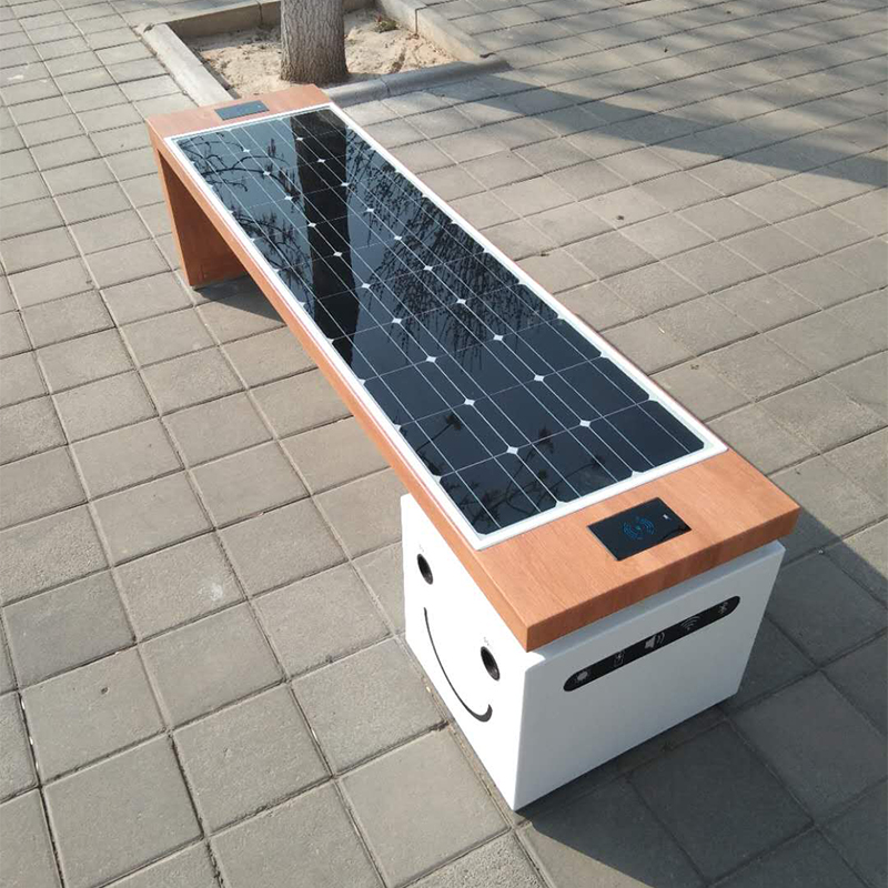 Smart Metal Park Lavička solární energie produkt nabíječka a reklamní zařízení