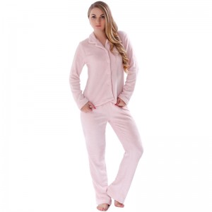 Ženy Solid Coral Fleece pro dospělé Pajama