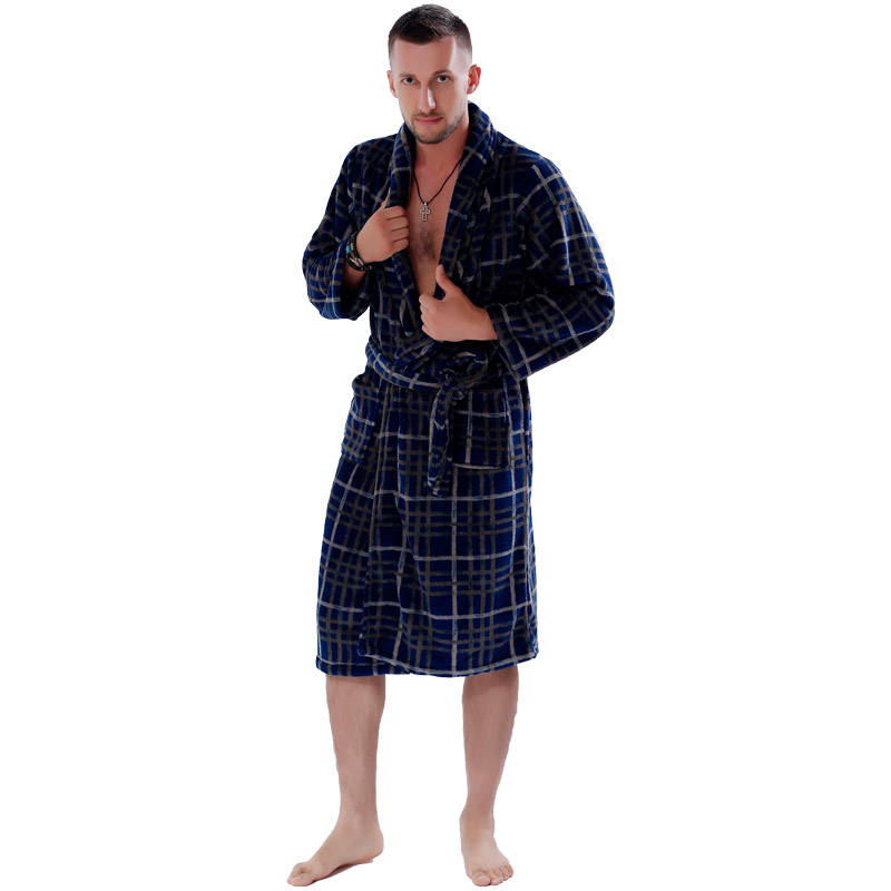 Pár Fleece Robe pruhované tištěné pyžamo