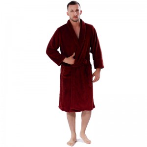Dospělý Coral Fleece Robes Muži Ženy Jednobarevné Župany Pár Pyžam