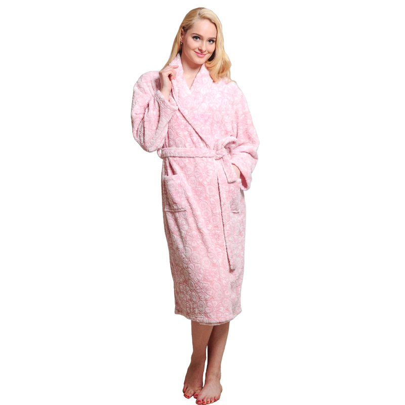 Dospělý střih Fleece Robe Women Pyžamo podzimní zimní župany