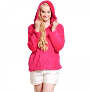 Dámská mikina s kapucí Fleece Hot Pink s kapucí na zip
