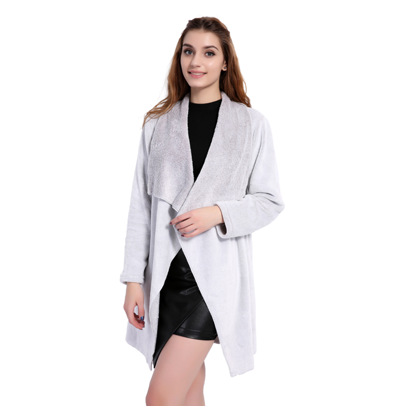 Dospělé flanel Fleece Kabáty Ženy Fleece Cardigan Ženy Teplé bundy