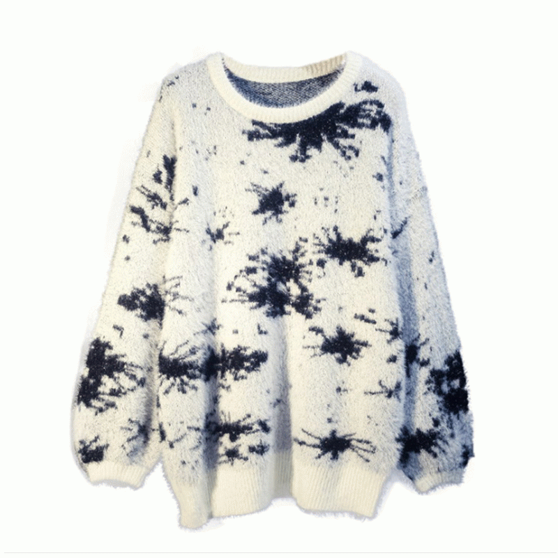 2019 Dlouhá imitace těla Mink Vlna Jacquard Dlouhý kožešinový svetr s úpletem