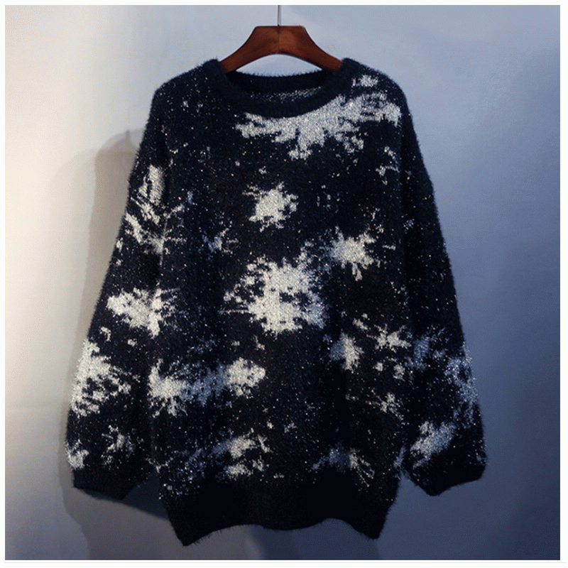 2019 Dlouhá imitace těla Mink Vlna Jacquard Dlouhý kožešinový svetr s úpletem