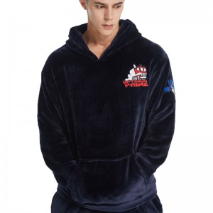 Pánská vyšívací luxusní flanelová fleecová pyžama