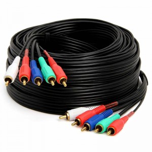 Komponentní audio video kabel 5-RCA do 5RCA samec RGB pro HDTV - pozlacený RCA na RCA