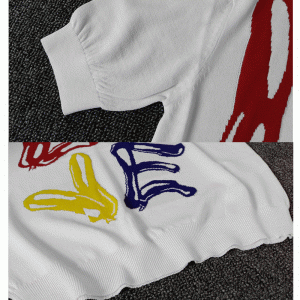 2018 Vlastní Jacquard LOVE písmo svetr s krátkým rukávem letní svetr