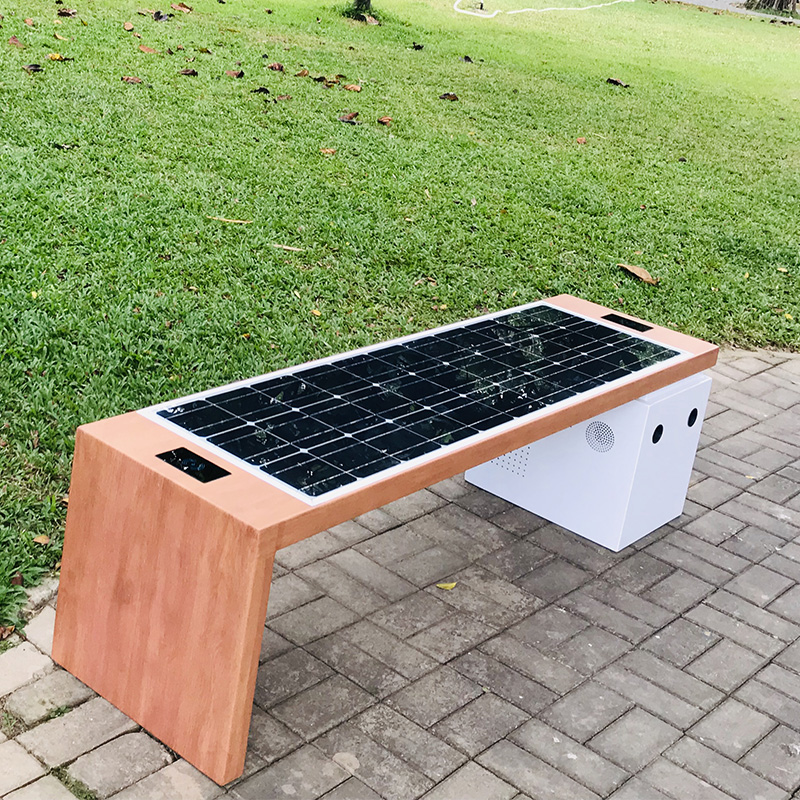 Solární produkty Trendy 2019 s parkováním na lavičce s inteligentním pouličním nábytkem