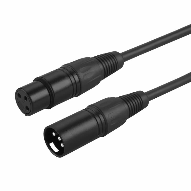 XLR samec na XLR samice vyvážený 3 PIN mic kabely, černý