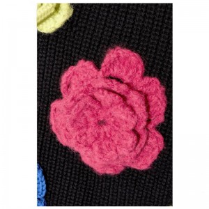 Vlněný rolák ručně vyráběné květiny svetr zimní svetr svetry