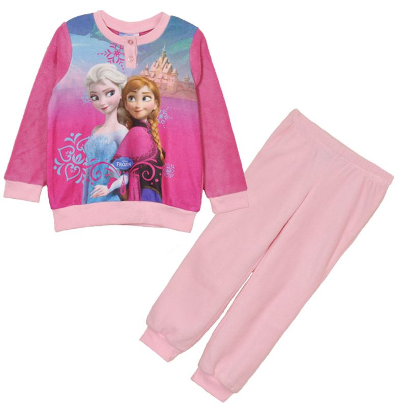 Dívky tištěné mikrovlákno Fleece Cartoon pyžamo sada