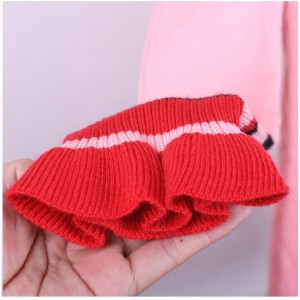 Zimní vlněný tlustý odlesk pruhované dlouhé ženy šaty svetr