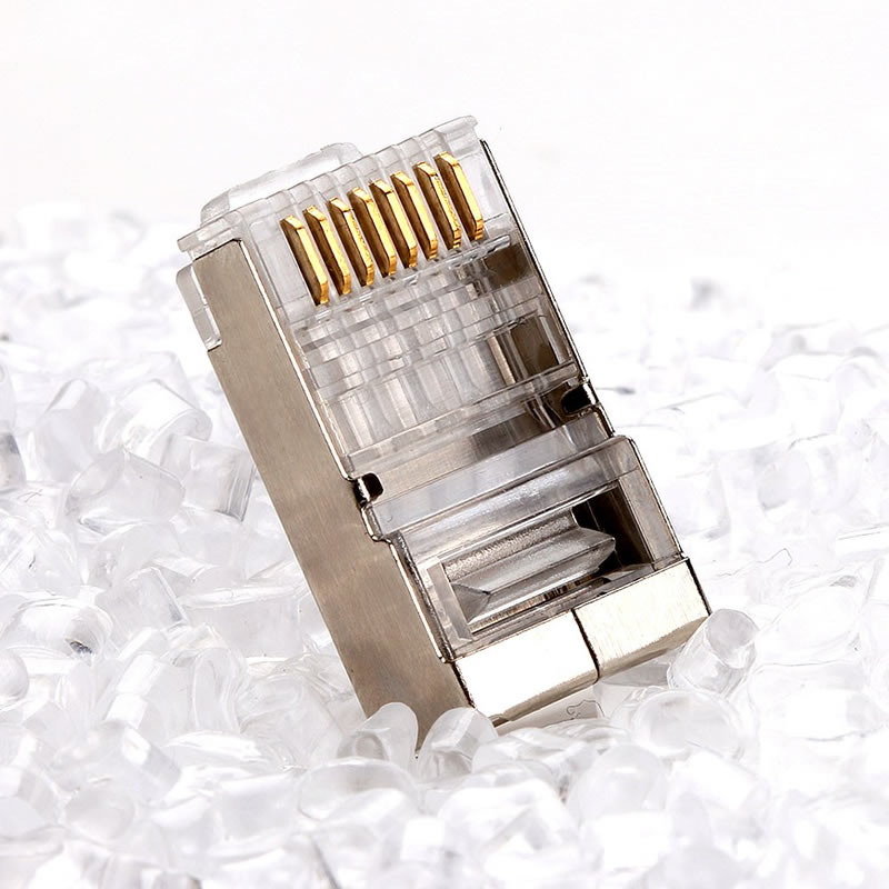 Konektor RJ45 CAT5E CAT6 Krimpovací ethernetový konektor STP 8P8C Modular Crystal Head Plugs