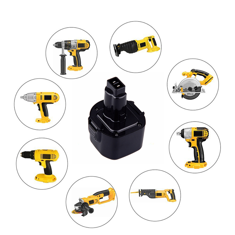 Akumulátorové akumulátory Ni-Cd 9,6 V 1300 mAh pro nářadí Dewalt DE9036, DE9061, DE9062