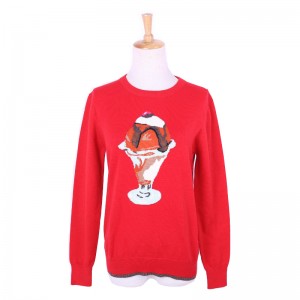 Custom Design Icecream Jacquard 100% bavlněný dámský svetr