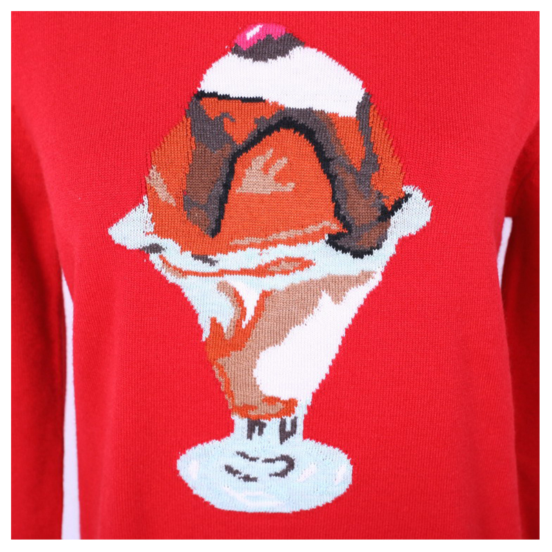 Custom Design Icecream Jacquard 100% bavlněný dámský svetr