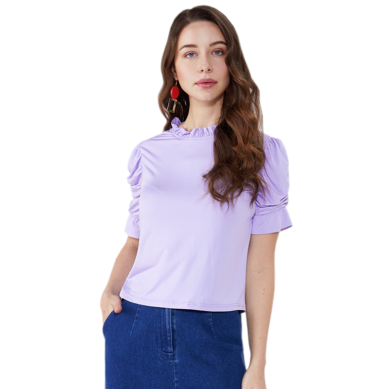 OEM Frill Sleeve módní střih prohrábnout formální šifónová halenka vzory dívky žena halenka