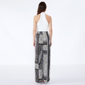 Dámské kalhoty pruhované místo moderní ležérní vlastní kalhoty Palazzo