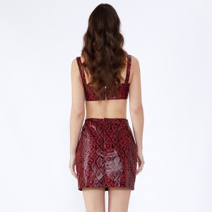 Leopard tištěné Halter krátké sexy obvaz ženy oblečení dvoudílná sada