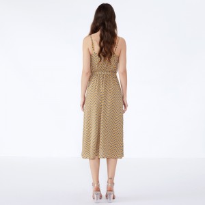 Pruhované léto 2019 Šifon Vestidos příležitostné ženy Vintage šaty