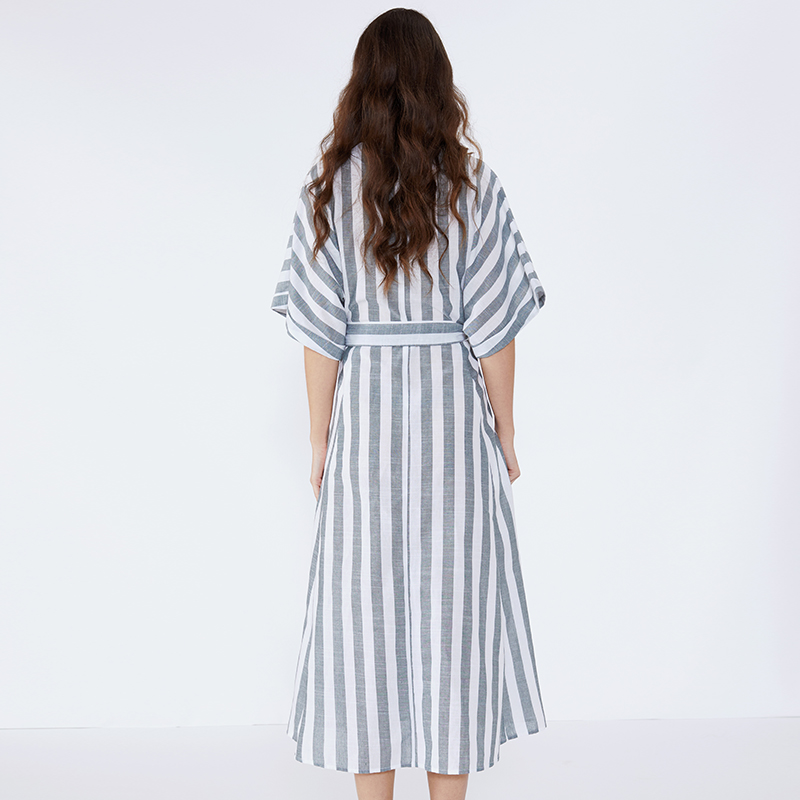 Plain Sashes Striped Convertible Blazer Women Bangkok Dress