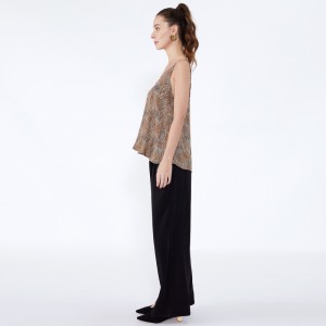 Nejnovější design Loose Streetwear Ladies Trouser Black Coat Pant JSDJ2516