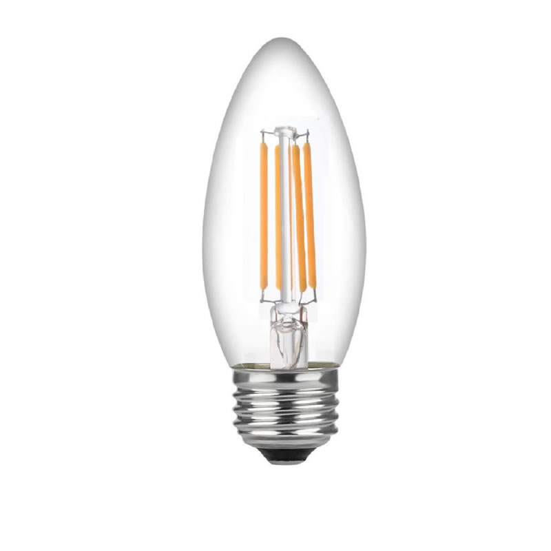 Žárovky pro LED svícny LED 60 Watt, střední základna, Žárovky, Dimmable Filament Clear 60 Watt LED Žárovky (Používá se pouze 4,5 W), C37 LED Žárovky