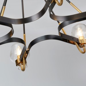 Jednoduchý Boutique Glass Iron Obývací pokoj Restaurace Hotel Chandelier Km2146