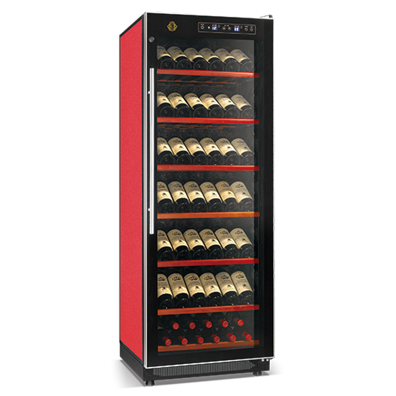 Elegantní řada vysoce účinných kompresorových vínových chladičů bez mrazu 120 W s přímým chlazením nápojových vitrín