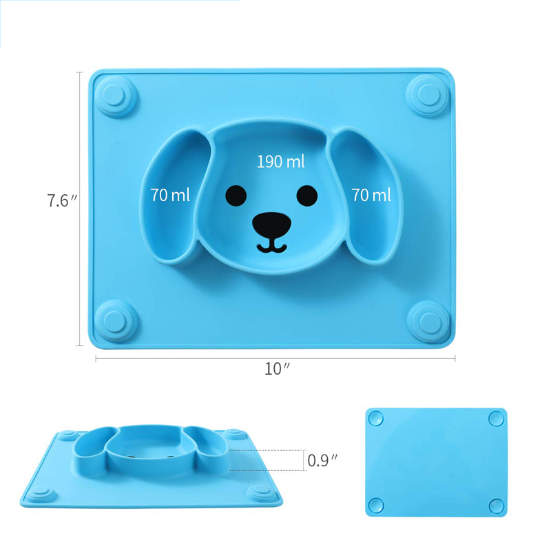 Nové produkty 2019 BPA Baby Baby Silikon Placemat Dinner Plate with sací Cup