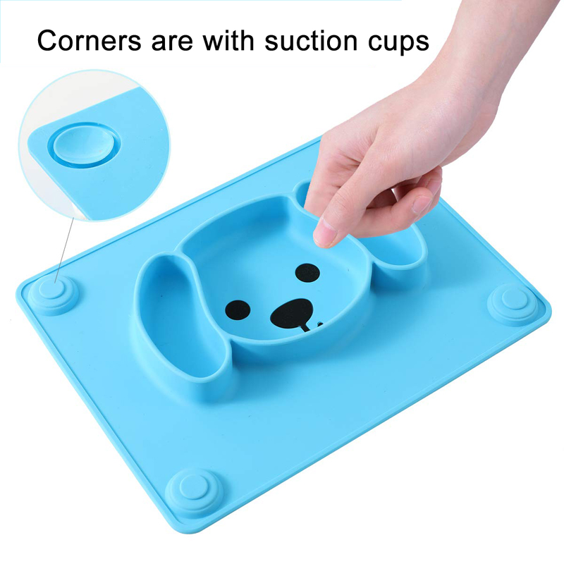 Nové produkty 2019 BPA Baby Baby Silikon Placemat Dinner Plate with sací Cup