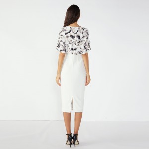 Nový model dívka 2019 pracovní límec pletené ženy Party luxusní šaty