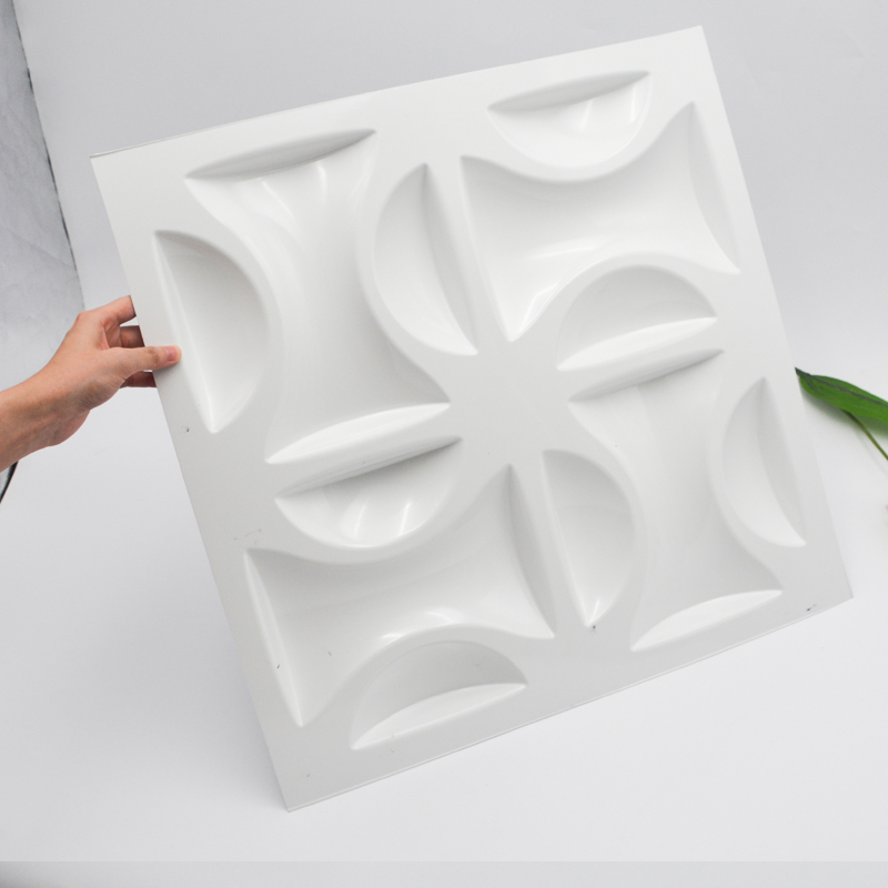 Moderní 1 mm tlustý bílý plastový 3D stěnový panel pro interiérové ​​dekorace