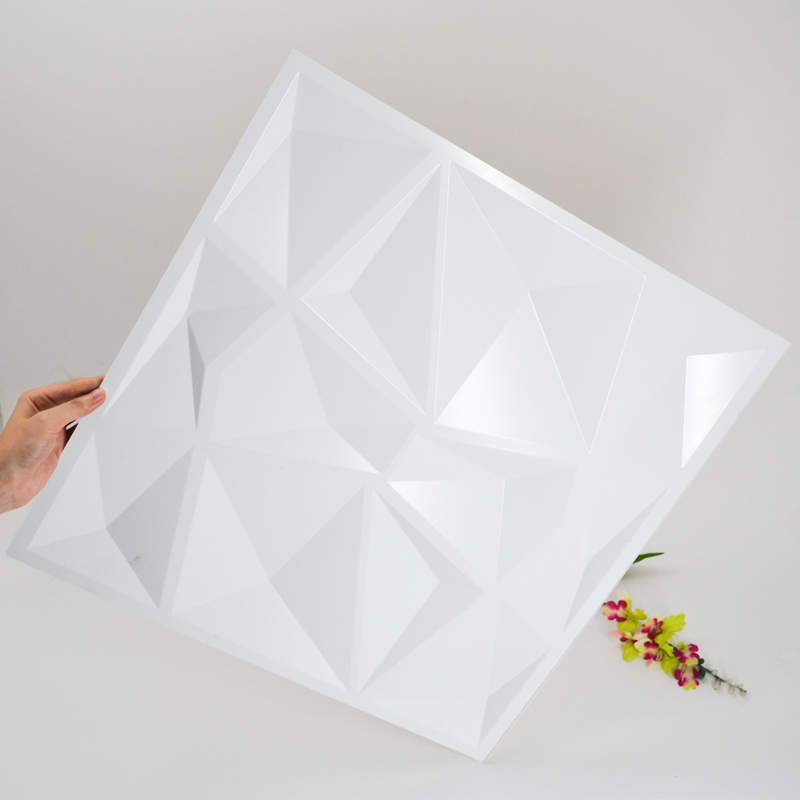 Moderní 1 mm tlustý bílý plastový 3D stěnový panel pro interiérové ​​dekorace