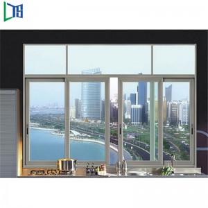 Hliníková posuvná okna nebo stohovací okna s práškovým nátěrem Šedá a černá Fo Resdentrail a komerční budovy