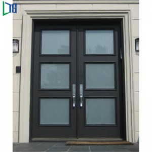 Skvělý exteriér As2047 Dvojité skleněné křídlové křídlo francouzské hliníkové dveře s práškovým lakováním nebo dřevěné zrno hotové