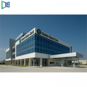 Komerční exteriér budovy Morden Hliníkový panel Hliníkový rám Skleněná opona s dvojitým zasklením