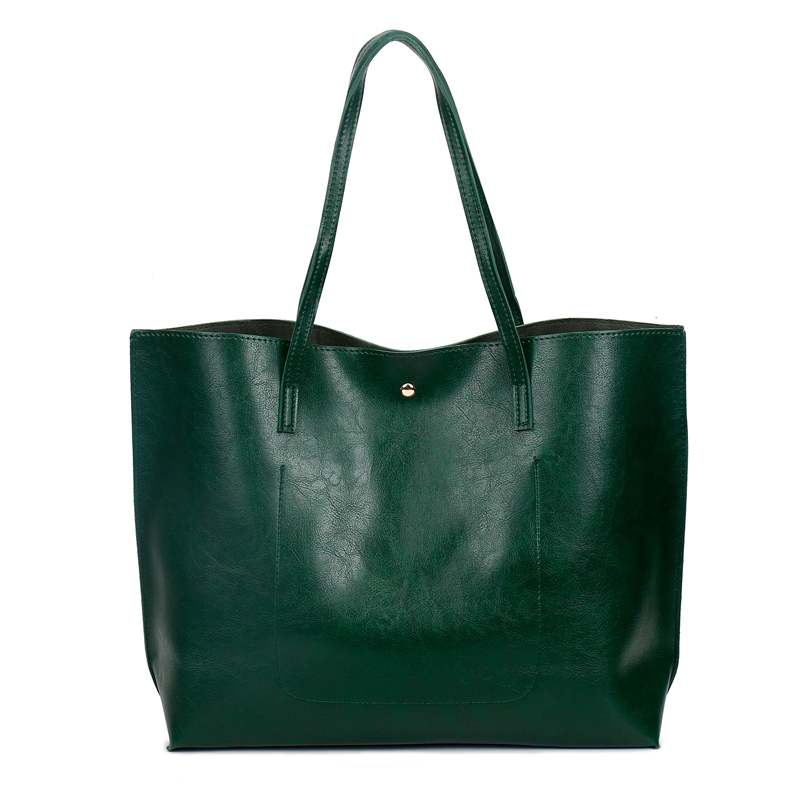 HD0823 - Velkoobchod Aliexpress Hot Sales Green PU Leather Women Fashion Shopping Tote Bag
