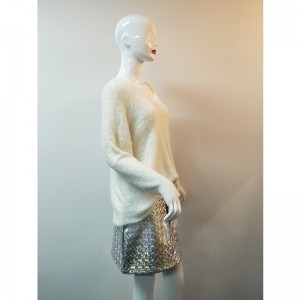 WHITE V-NECK SWEATER RLWS0025F