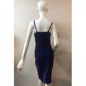 NAVY PLETENÉ MIDI DRESS JLWD0029