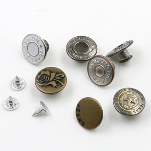 Zakázkové módní tištěné kulaté kovové knoflíky pro džíny 10