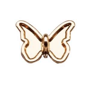 Módní tlačítko motýlího designu oděv kovový zlatý dřík pro hřeben 13