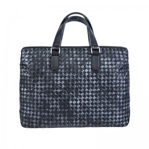 18SG-6816F na obou stranách používají dvoubarevný jedinečný design tkané pánské aktovky z pravé kůže