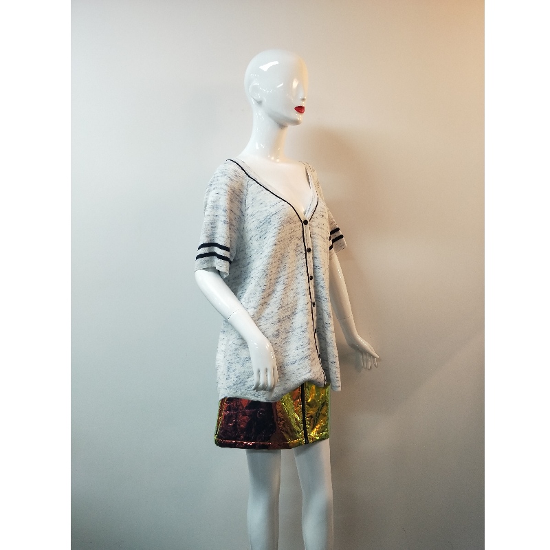 SVĚTELNÝ ŠEDÝ V-NECK CARDIGAN RLWS0037F