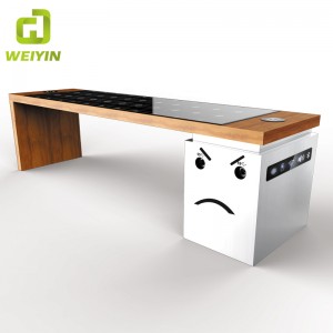 Sluneční energie Smart Garden Patio Steel Lavice s USB a nabíječkou bezdrátových telefonů
