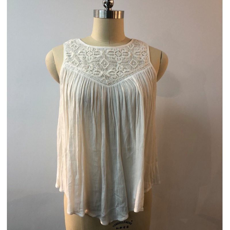 WHITE SLEEVELESS BLOUSE JLWB0006